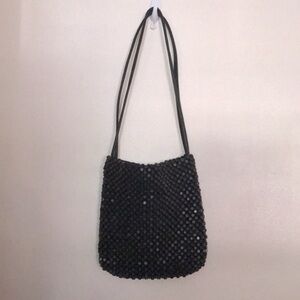 The Sak Wood Bead Leather Handles Shoulder Bag 1